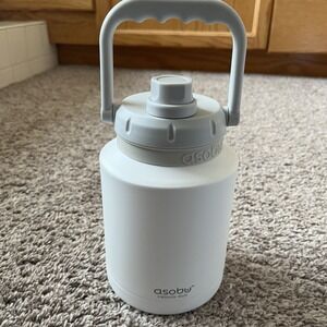 Asobu Insulated Stainless Steel 33 Oz Mini White Beverage Jug With Handle